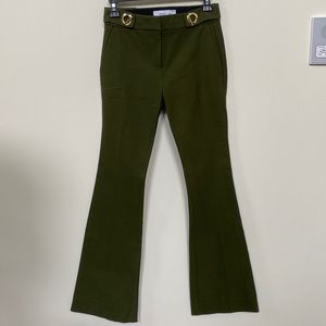 NWT Derek Lam 10 Crosby Green Flare Leg Trouser 00
